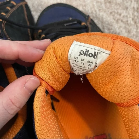 Piloti Men's Black and Orange Driving Sneakers - Picture 4 of 4